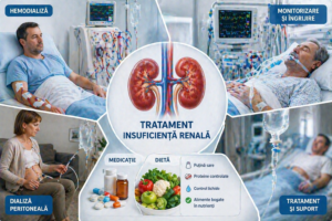 Ilustratie medicala tratament insuficienta renala cu pacient in dializa si suport medical fara text
